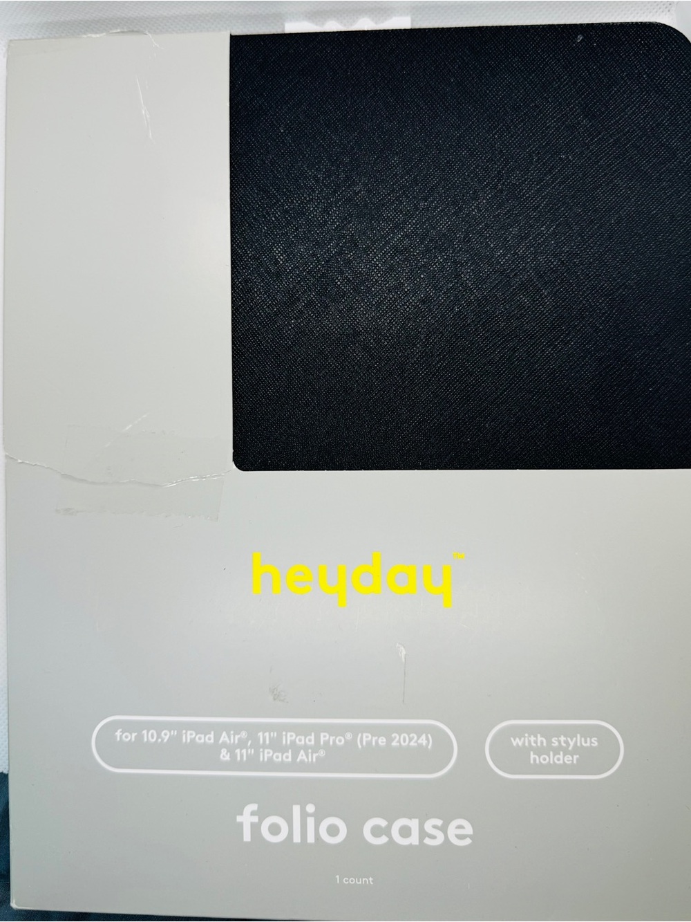 heyday Black Folio Case with Stylus Holder for 10.9"/11" iPad Models